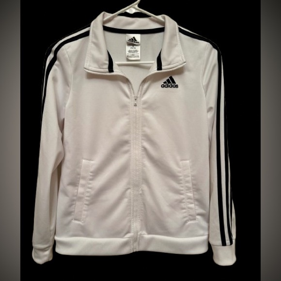 adidas Other - Adidas Boys Youth Medium (10/12) White 3-Stripe Track Jacket